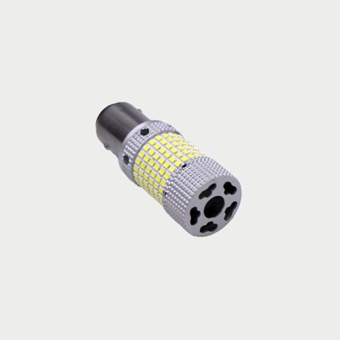 C2R  лампа светодиодная сверхяркая P21/5W 150SMD с охлаждением c цоколем 6000K 850Lm 2 конт бел 1шт фото 1