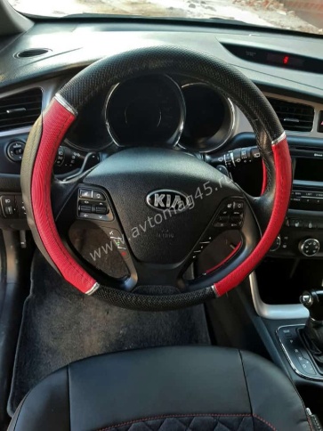 Autoprofi  оплетка руля гелевая рельефная черно-красная размер М GL-1020 BK/RD (M)   фото 3