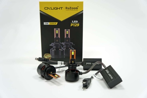 Ruzoom P129 светодиодные лампы LED 2шт H7 12В 75W 6000K 6000Lm гарантия 6мес    фото 1