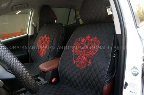 Чехлы  накидки на сиденье серия G лен черный красная нитка комплект 5 шт    фото 6