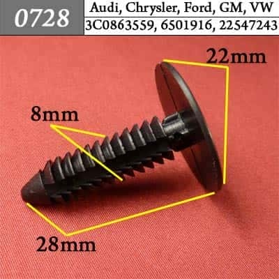 0728 Клипса пистон для Audi Chrysler Ford GM Volkswagen фото 1