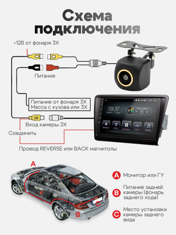 TGOR Камера заднего вида формат AHD720/CVBS любые магнитолы парковочные линии угол 170 гар 3мес фото 3