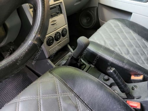 Skyway  Ручка КПП с чехлом Лада Приора экокожа черная    фото 7