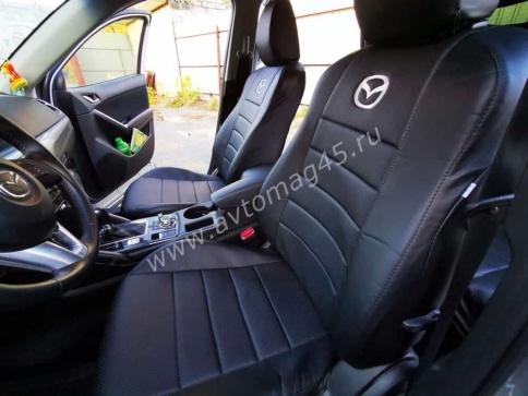Авточехлы  Mazda CX-5 Мазда СХ-5 низ 1/1 верх 3/3 экокожа черная    фото 6
