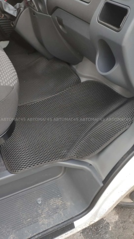 EVA ЭВА 3D коврики в салон Газель NEXT полномасштабные  рычаг КПП на панели 3мест черн рис ромб 3шт фото 4