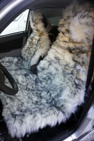 Накидка  длинный ворс пепельный на коже 140х55см 1шт  фото 1