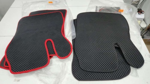 EVA ЭВА  коврики в салон Лада Приора ВАЗ 2110 черные рисунок ромб комплект 5шт Барс  фото 1