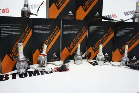 C6  чип СОВ LED 2шт H4 12В 36W 6000К 3800Lm гарантия 1мес    фото 5