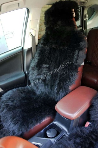 Накидка  длинный ворс черный 140х50см подклад черный 2шт    фото 7