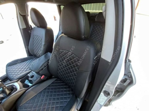 Авточехлы  Nissan Qashqai Ниссан Кашкай J11 2014-2022г экокожа черная красная нить ромб    фото 5