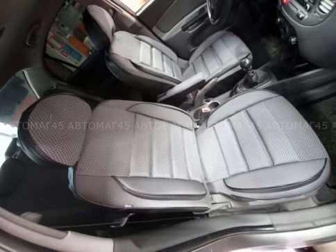 Авточехлы  Kia Rio Киа Рио 2005-2011г 2 пок спина 2/3 сиденье 1/1 жаккард черно-серый Ижевск   фото 5