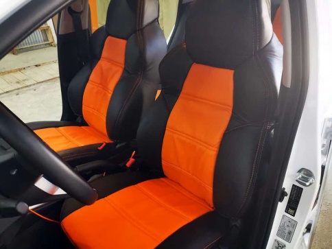 Экстрим  чехлы универсальные экокожа черный оранжевый комплект    фото 1