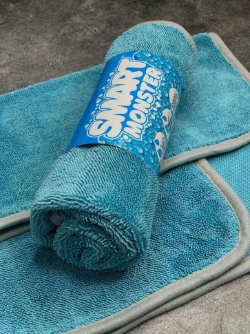 Smart monster микрофибровое полотенце для сушки кузова голубой в сумке 55*75см 1шт    фото 3