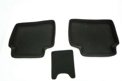 SMART  коврики в салон 3D EVA ЭВА Kia Rio 17-22г Rio X-Line Solaris 17-22г черные рис ромб компл 5шт фото 4