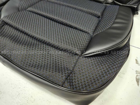 Авточехлы  Газель трехместная жаккард черный синий Пятигорск фото 4