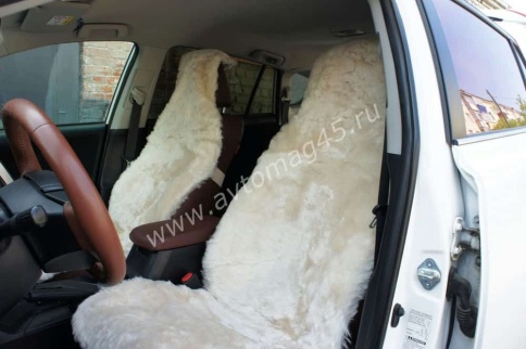 Рус Автотренд  Накидки короткий ворс мутон бежевый 140x55 2шт    фото 11