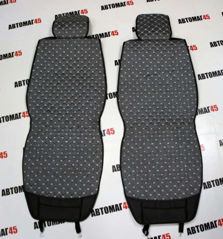Чехлы  накидки на сиденье лен 2Д серый комплект 5шт фото 3