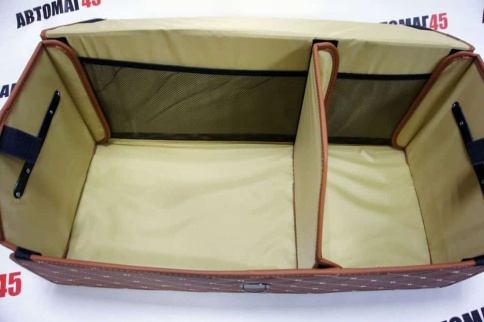 C2R Органайзер  багажника кофр экокожа коричневый с бежевой ниткой 50 x 30 x 30см MAXIMAL Middle    фото 3