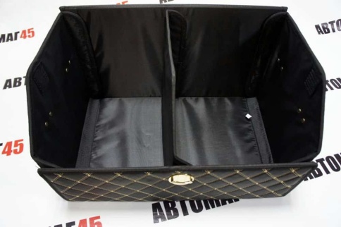 Органайзер  багажника кофр экокожа черный с белой ниткой 50 x 30 x 30см MAXIMAL Middle   фото 6