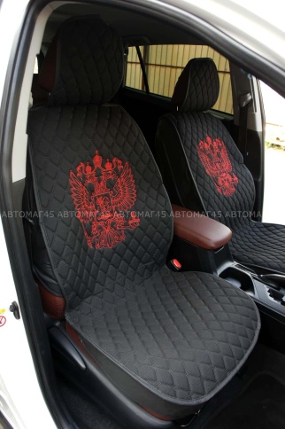 Чехлы  накидки на сиденье серия G лен черный красная нитка комплект 5 шт    фото 2