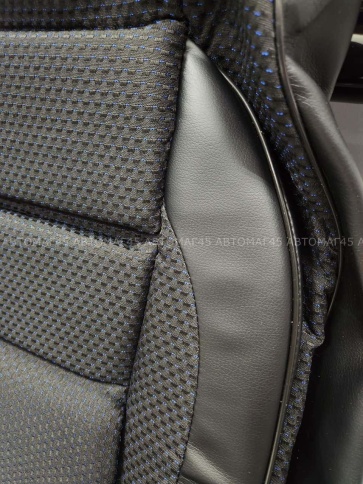 Авточехлы  Газель трехместная жаккард черный синий Пятигорск фото 5
