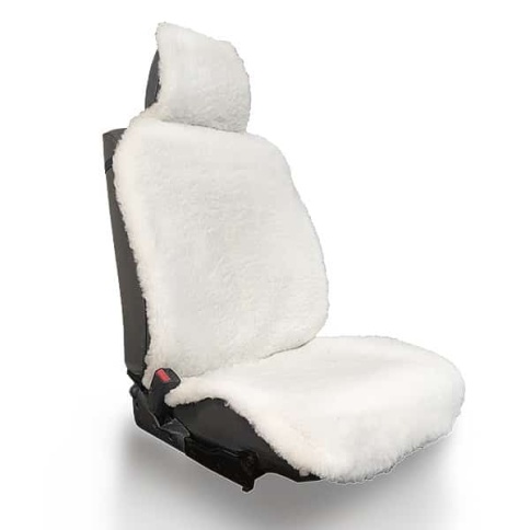 Рус Автотренд  Накидка  короткий ворс молочный на силиконе шерсть 70% Рус 145х55см 2шт    фото 4