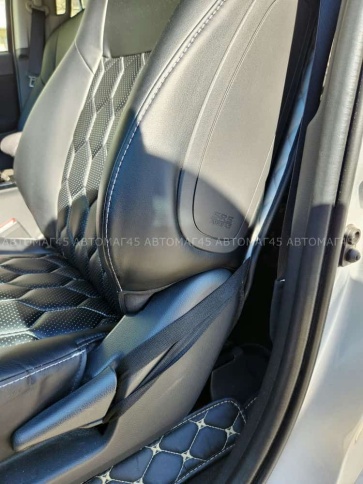 Maximal Защита  заднего сиденья с карманом экокожа бежевая с бежевой ниткой ромб соты 62х49см    фото 6