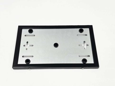 Заря рамка номерного знака квадратная черная металлическая 295*177 мм фото 3