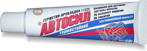 Автосил  герметик прокладка силиконовый термостойкий -50+300С 60г серый    фото 2