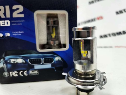 R12  чип СОВ LED 2шт H4 12В 18W 6000К 2000Lm гарантия 1мес C2R   фото 2