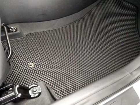 EVA ЭВА  коврики в салон Hyundai Creta 1 2015-2021г черные рисунок ромб комплект 5шт    фото 4