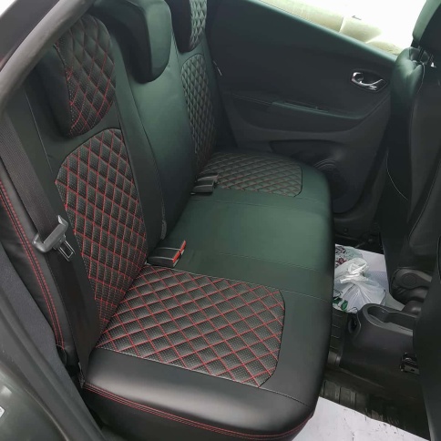 Авточехлы  Renault Kaptur Рено Каптур 2016-2022г экокожа черный ромб    фото 2