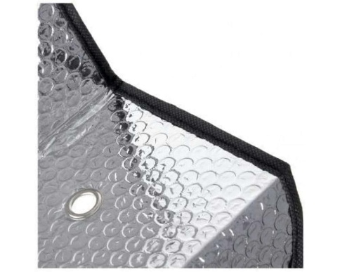 Lavita шторка солнцезащитная на лобовое стекло двухсторонняя серебристая на присосках 130см х 60см   фото 5