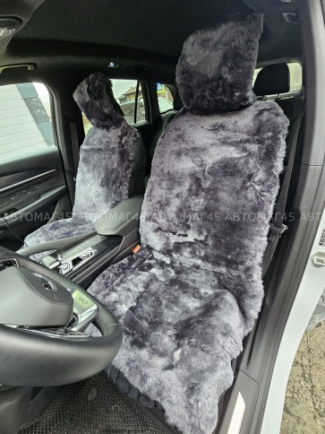 Fentow Накидки  короткий ворс мутон серый с юбкой премиум 146х55см 2шт    фото 2