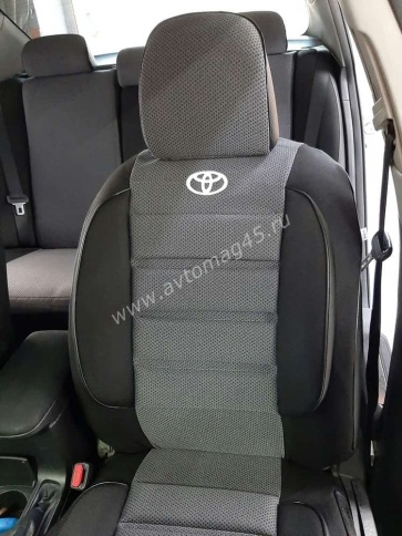 Авточехлы  Toyota Corolla Тойота Королла 2007-2013г кузов 150 жаккард черно-серый Ижевск    фото 3