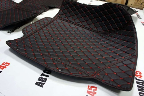 Ковры  5D экокожа Toyota Camry V40/V50/V55 06-18г черный с черной нитка + ворс комплект LIKE АКЦИЯ! фото 3