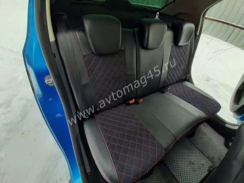 Авточехлы  Renault Duster до 2015г Sandero S.Stepway до 15г 2/3 Terrano 14-16г экокожа альк чер ромб фото 3