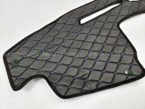 Накидка на панель Lada Granta Гранта FL с 2018г Lada Kalina Калина 2 с 2013г с синей ниткой экокожа  фото 2