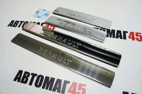 LIDER  Накладки на пороги  Renault Logan Логан 14-22г Logan Stepway 18-22г 4 шт нержавейка    фото 3