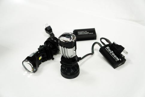 Ruzoom светодиодные лампы LED линза модуль 2шт H4 12В 70W/120W 6500K 6500Lm гарантия 6мес фото 6