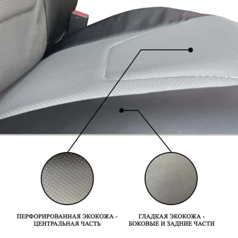 R.SPORT чехлы универсальные экокожа черно-серый комплект    фото 3