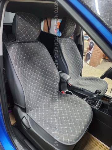 Чехлы  накидки на сиденье лен 2Д серый комплект 5шт фото 19