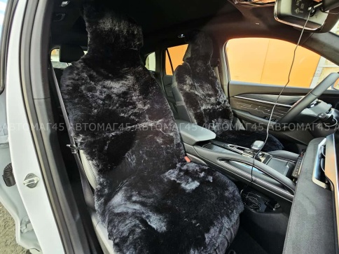 Накидки  короткий ворс мутон черный с боками 140х55см 1сорт 2шт АКЦИЯ!   фото 1