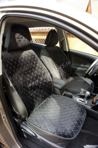 Чехлы  накидки на сиденье вельвет черный с бежевой/белой ниткой комплект 5шт    фото 10