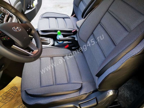 Авточехлы  Hyundai Creta 1 Хендай Крета 1 2015-2021г жаккард черно-серый Ижевск   фото 4