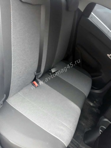 Авточехлы  Kia Rio Киа Рио 2011-2017г Hyundai Solaris 2011-2017г жаккард черно-серый Ижевск    фото 2