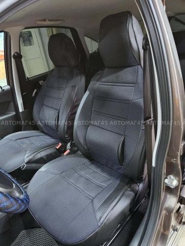 Авточехлы  Лада Granta Гранта до 08.2018г 1/1 2/3 жаккард синий    фото 11