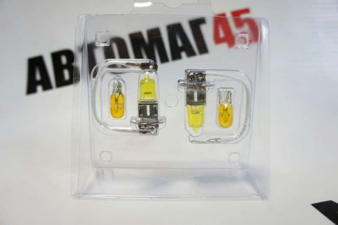 SVS  лампа H3 Yellow 12V 55W 3000K 2шт    фото 4