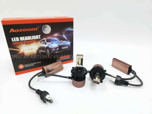 AOZOOM лампы LED 2шт H4 12В 55W 5500K 6000Lm  с обманкой гарантия 6мес    фото 1