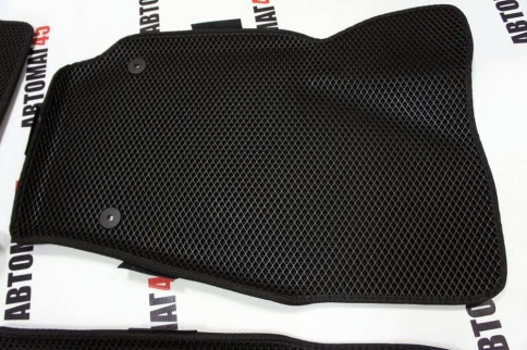 EVA ЭВА 3D коврики в салон Volkswagen Polo 2010-2020г седан черные рисунок ромб комплект 5шт  фото 4